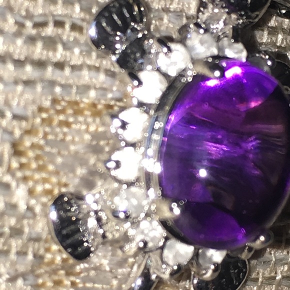 Genuine Amethyst and Diamond Necklace - Picture 7 of 7